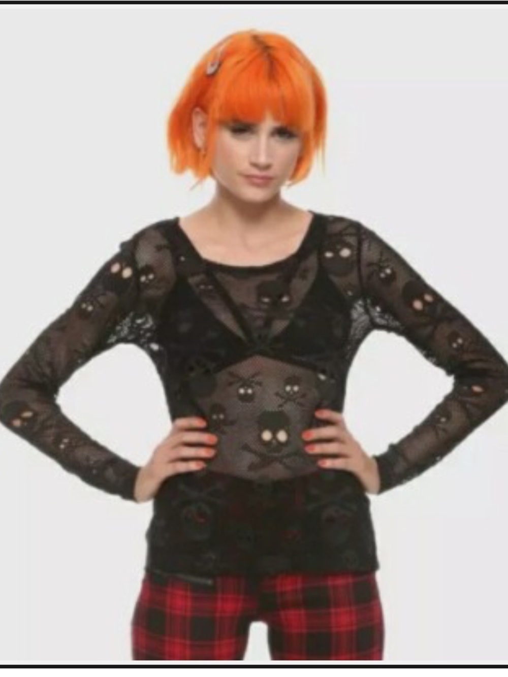 Vintage Royal Bones by Tripp NYC Skull Mesh Top in a size XL